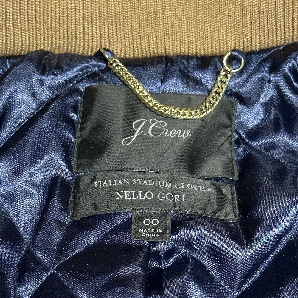 J Crew Brown Wool Lodge Coat Women's Size 00 Italian Stadium Cloth Nello Gori - Picture 5 of 14